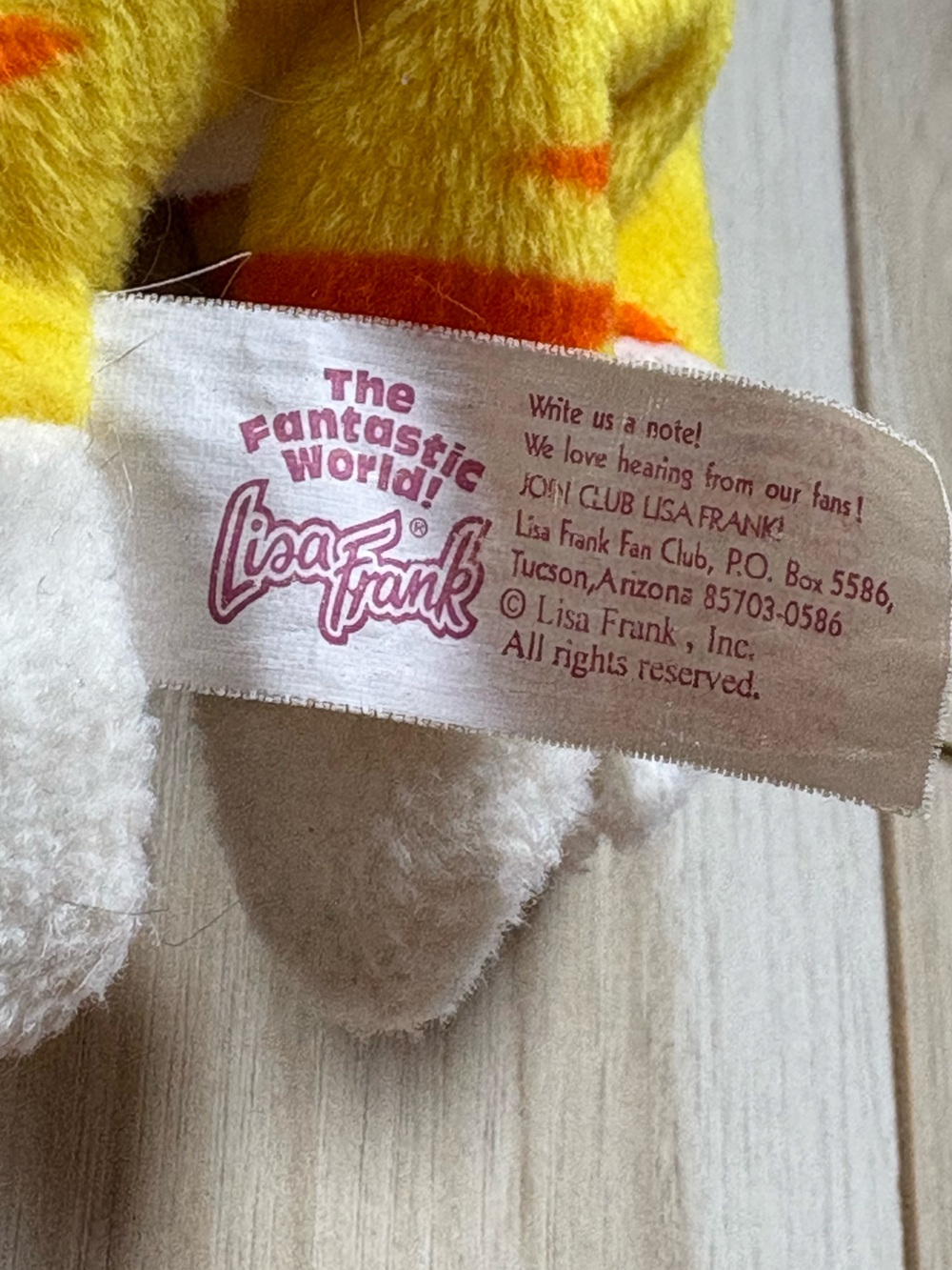 Vintage Lisa Frank Sunflower Yellow Orange Tabby Cat Plush Bean Bag Toy 8” - Picture 5 of 9